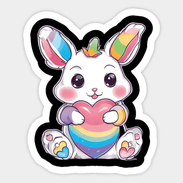 Rainbow Buny Sticker by animegirlnft